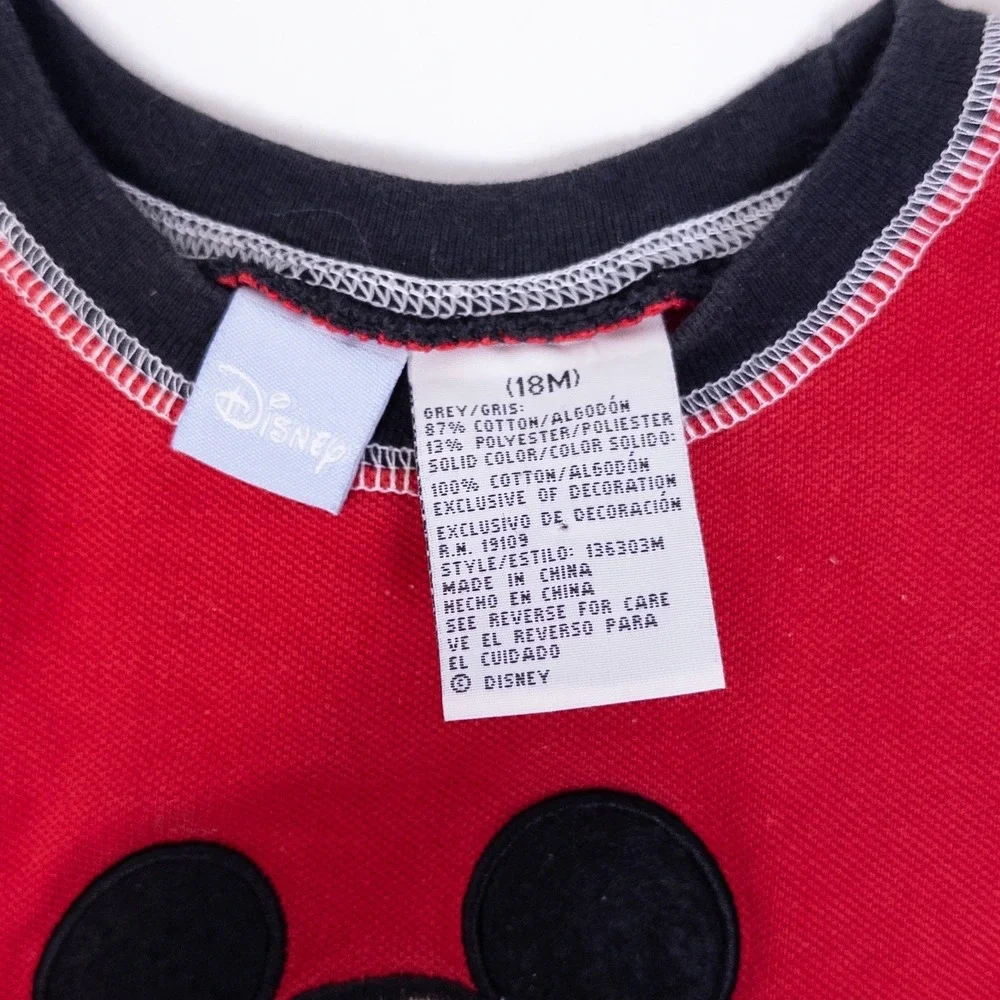 Disney Mickey Mouse Set Kids 18 Months Red Grey‎ Shorts Shirt Outfit